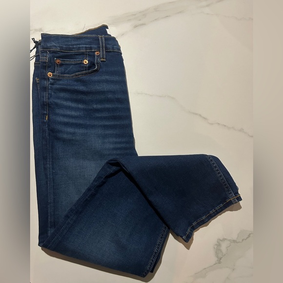 Re/Done 70s High-Rise Stove Pipe Jeans -
Deep Faded Blue, Size 28 - Picture 5 of 9